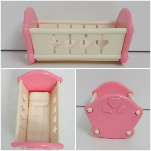 Fisher Price Vintage 90s Loving Family Pink Baby Nursery Dollhouse Furniture - Picture 5 of 9